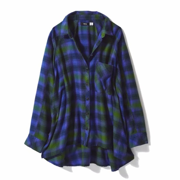 BDG Drapey Flannel Button Down Shirt - Picture 3 of 10